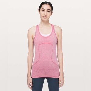 RARE Lululemon Swiftly Tech Racerback *Sparkle Violet Red/White/Silver Size 4